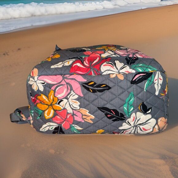 Vera Bradley Essential Laptop Backpack Coastal Paradise Gray NWOT main image 6